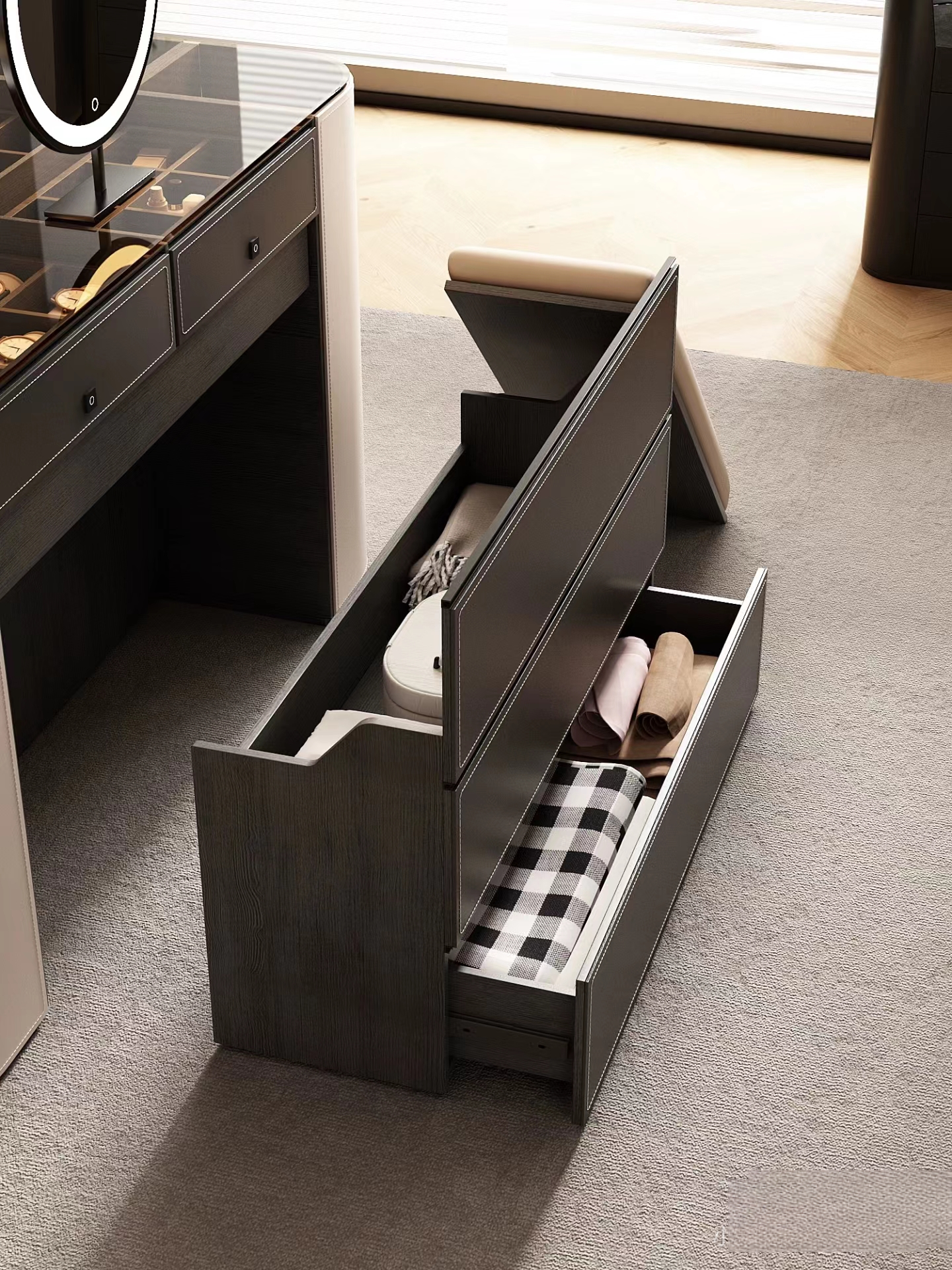 弧形抽屉面设计效果图：打造空间灵动之美