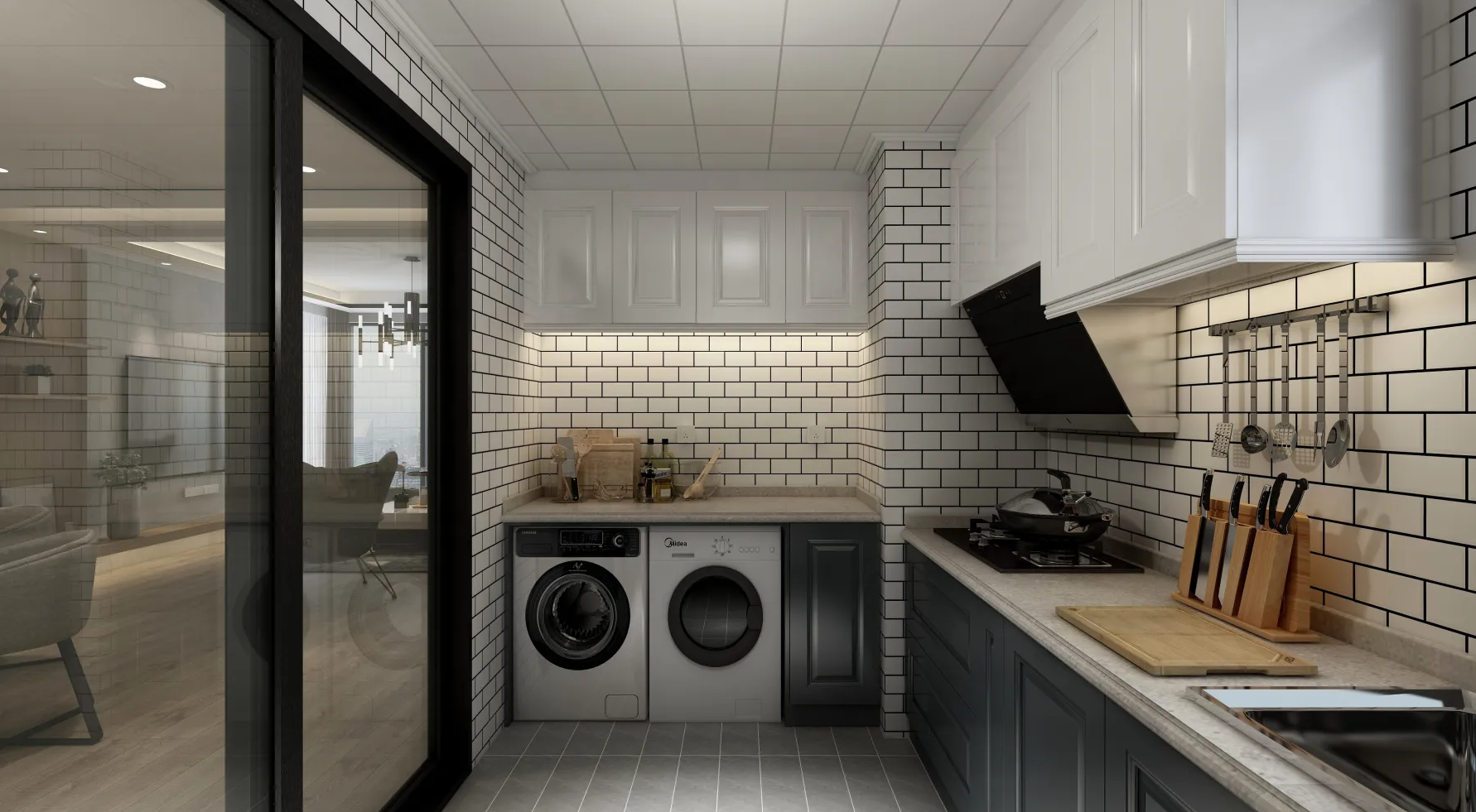 精选楼房厨房下水道设计效果图，全方位解决厨房排水难题