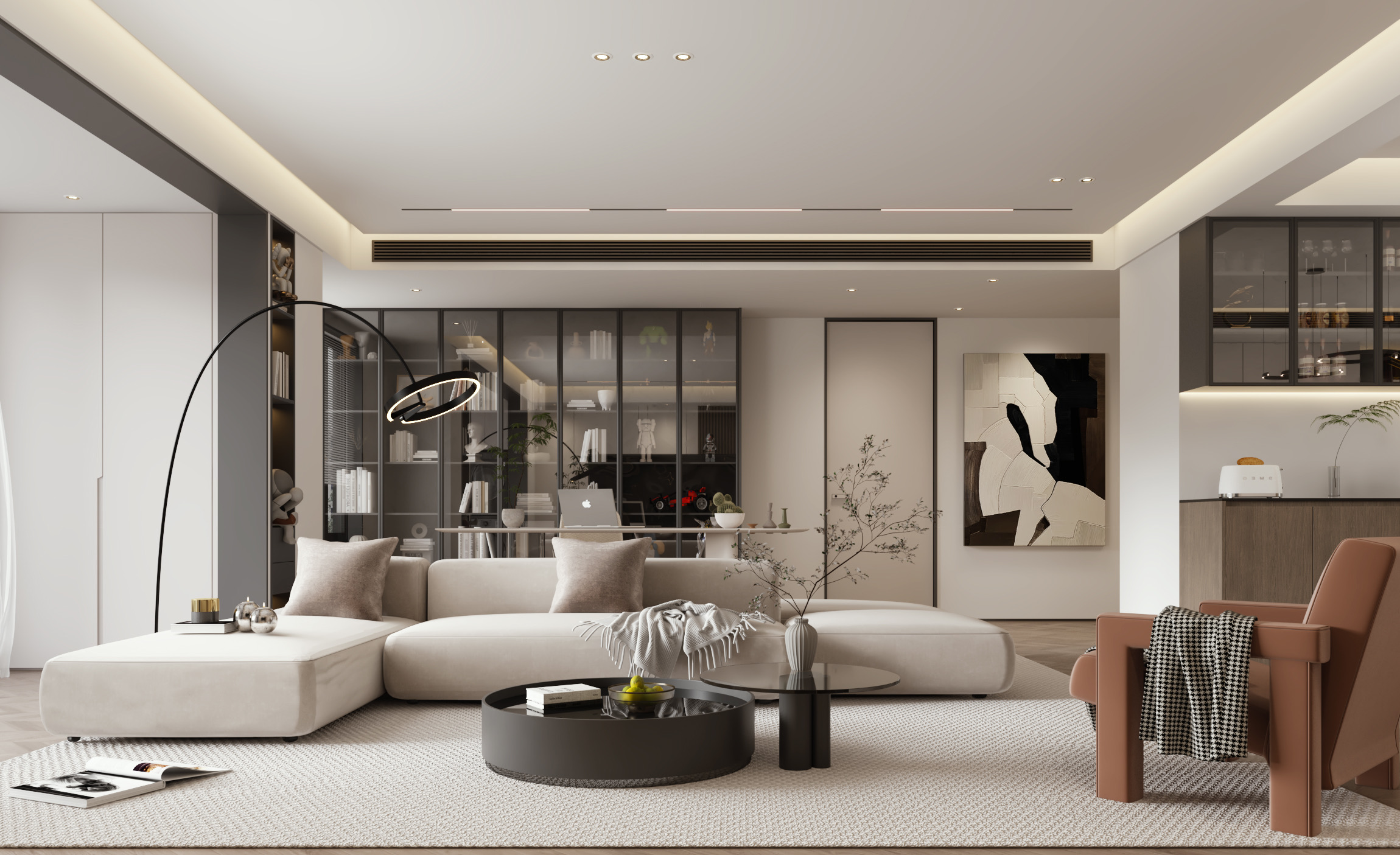 现代轻奢横厅装修效果图设计灵感