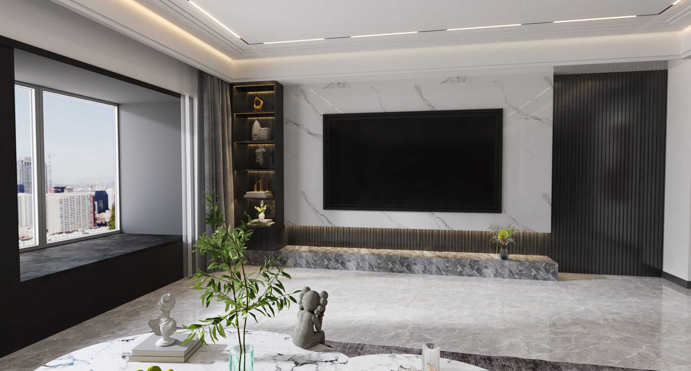 家装玉石电视墙效果图：提升品味的优质选择