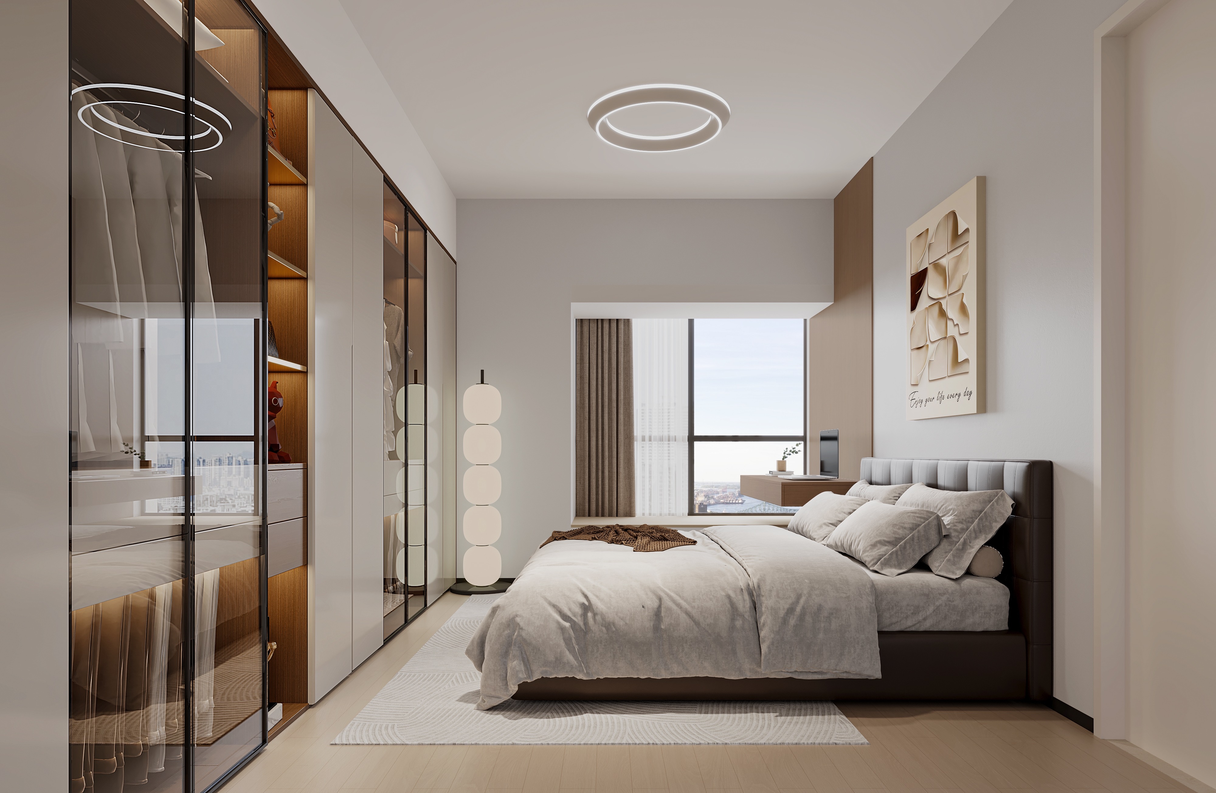 提升空间格调:2.3米高卧室门效果图解析